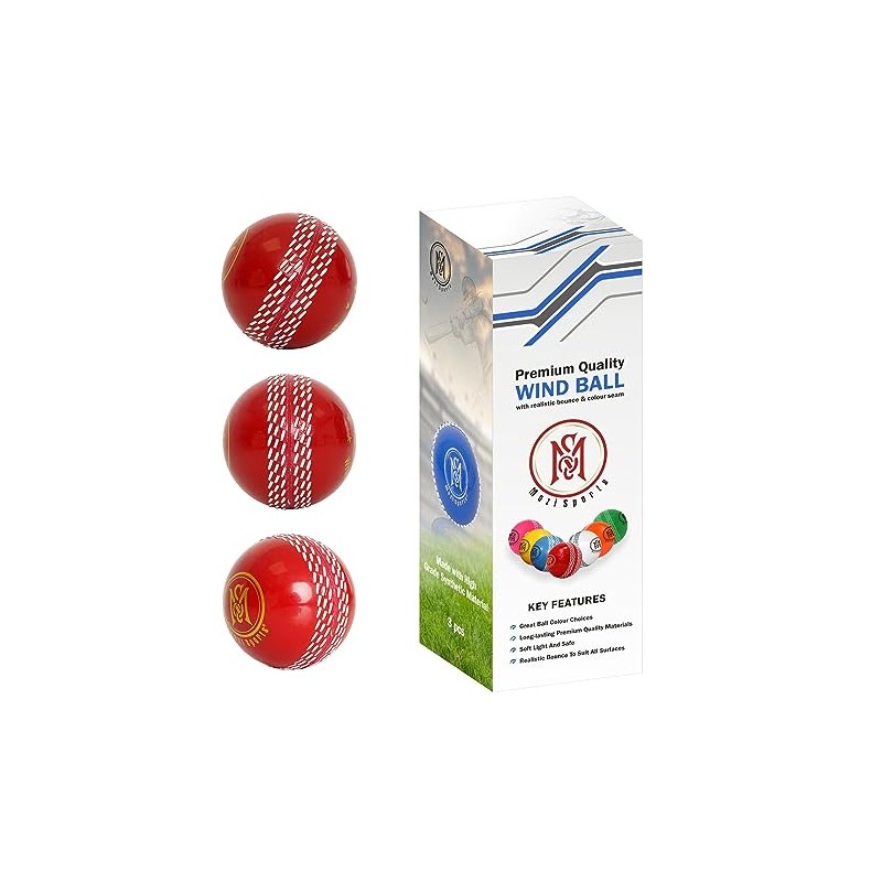 Mozi Sports Wind Cricket Balls - Indoor & Outdoor Soft