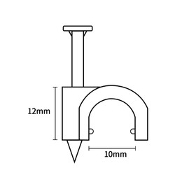 Cable Clips, 10 mm 100 Pcs Nail Clips Strong Durable White Round Cable Tacks, Wall Wire Tidy Holder Clip Management Cable Pins