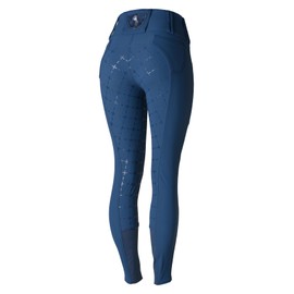Horze Desiree Womens Silicone Full Seat Breeches with Belt Loops - Night Dark Blue - 36
