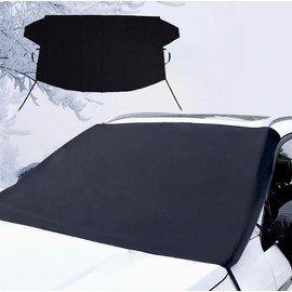 Universal Vehicle Snow Shield | Heavy Duty 601D Oxford Windshield Protector for Cars, SUVs, Pickup Trucks, and Vans Waterproof and Secure Fit Frost Cover Winter Driving Essentials