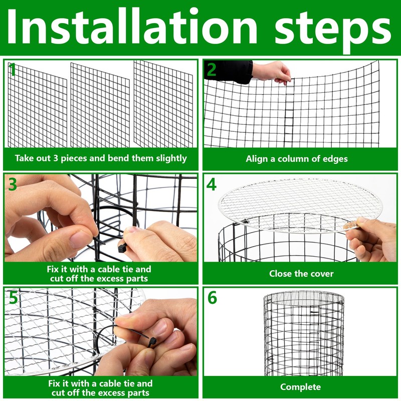 Adnee 8 Pack Wire Plant Protector with Cover-20" x 11"