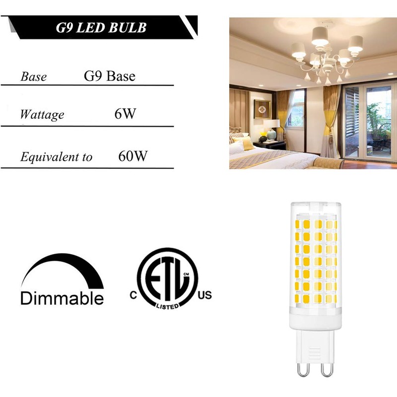 SumVibe G9 LED Bulb, 6W G9 LED Bulb Dimmable, G9
