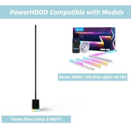 PowerHOOD 24V AC/DC Adapter Compatible with Govee Floor Lamp 2 with Matter ‎H607C H607C111 H607C181 RGBIC Warm Cool Govee RGBIC LED Strip Lights 16.4ft H61B5 ‎H61B51D1 Power Supply Charger Cable PSU