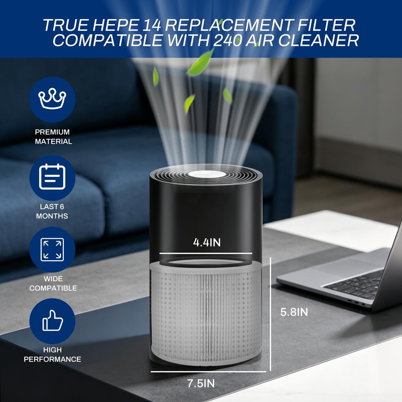 240 Replacement Filter Fits for 240 Air Purifier Cleaner, 3-in-1