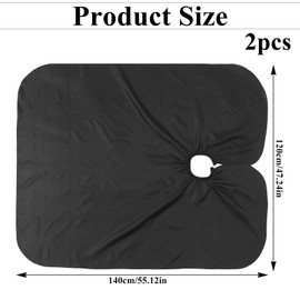 2 Pcs Barber Cape for Adults Professional Hair Cutting Cape with Adjustable Snap Closure Waterproof Salon Capes for Men and Women, Black