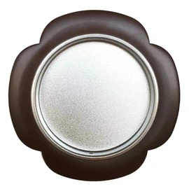 Fusuma Pull Handle, 1 Piece, Flower Shape, Brown x Silver), Fusuma Pull, Round, Bottom Dimensions 2.0 inches (50 mm), Japanese Modern, Western Style [Easy Installation, Pull Nail Included)