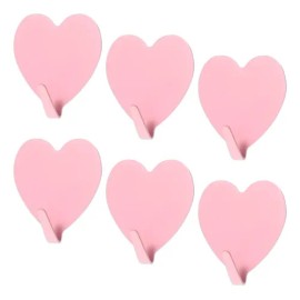 6pcs Ganchos Auto Adhesivos En Forma De Corazón Lindo Gancho