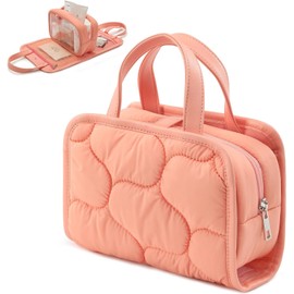 Lychii Toiletry Bag for Women Cosmetic Hanging Toiletry Bag Cosmetic Bag Organiser Makeup Bag, salmon