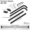 JRZOO Wrap Around Curtain Rods Black, Blackout Heavy Duty Curtain