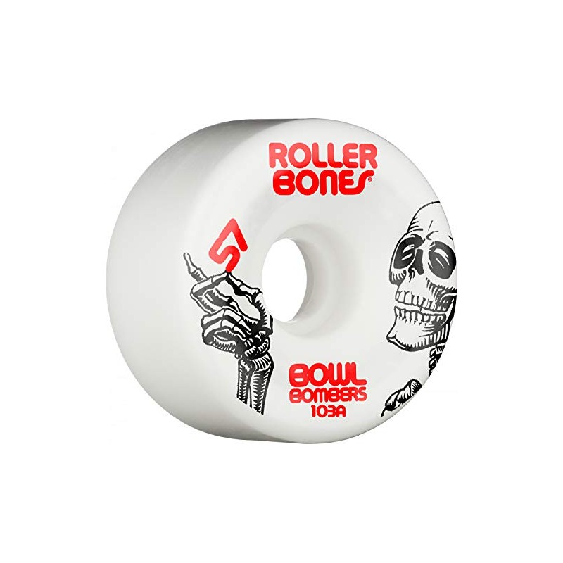 RollerBones Bowl Bombers 57mm 103A White Quad Wheels 8 pk