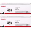 Canon Genuine 055 Black Toner Cartridge 2-Pack