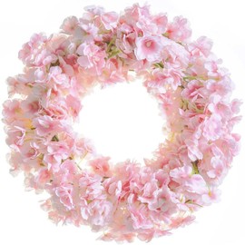 Artificial Flowers Garland, 1.8 m Decorations, Artificial Silk Flowers, Hanging Flowers, Pink, Cherry Blossoms, Cherry Blossoms Garland, for Home, Wedding, Party, Garden Background Decoration (Pink)
