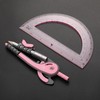 Mr. Pen- Compass and Protractor Set, Rogue Pink, Compass Geometry