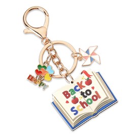 First Day of School Teacher Appreciation Gifts Keychain - Back to School for Daughter Son - Christmas Birthday Gifts for Sister Brother - Book Keychains for Students and Best Friend