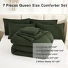 Litanika Dark Olive Green Queen Size Comforter Set - 7