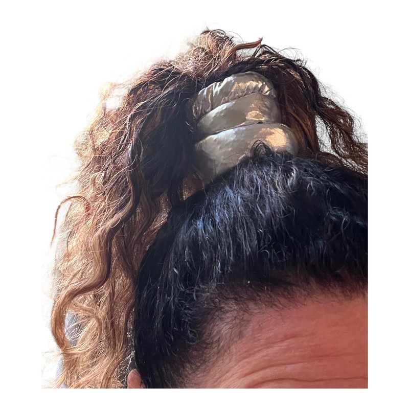 The Big Beanie Scrunchie for Big Hair Up Do's (Silver)