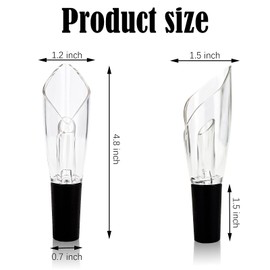 Wine Aerator Pourer Wine Bottle Stopper Pouring Decanter Set Wine Accessories Wine Pourer Glass Household Gift Glass Wine Decanter-Improves Aroma and Flavor