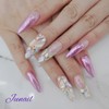 ⭐️ Pink satin handmade nail tips ✨ - Short straight
