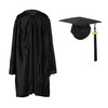 FtyFty Shiny Kindergarten Graduation Cap and Gown Set (27"(3'6"-3'8"), Black)