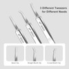 Qaixwuyi 7-Piece Tweezers Set, Blackhead Remover, Pimple Squeezing Tool with