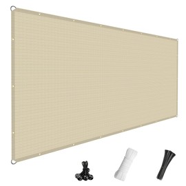 Windscreen4less 10' x 16' Sun Shade Sail Straight Edge Sun Shade Canopy Cover Outdoor with Grommets D-Ring UV Block for Pergola Backyard Patio (Beige)