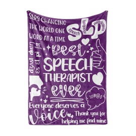Speech Language Pathologist Gifts, Gifts for Speech Therapists on National Speech Language Pathologist Day, Birthday and Christmas, Flannel Plush Throw Blanket, 50"x 65"