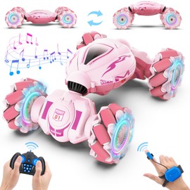 Dysaim Gesture RC Car, Gesture Sensing RC Stunt Car Toys for Kids 6-12 yr, 2.4GHz 4WD Hand Remote Control Cars with Lights Music, Off-Road 360° Rotation RC Drift Car Birthday Toy Gifts