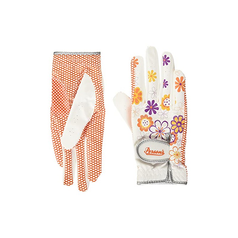 Persons PSGL-16 Women's Two-Handed Gloves, PSGL16, Both Hands, White/Orange, 8.3