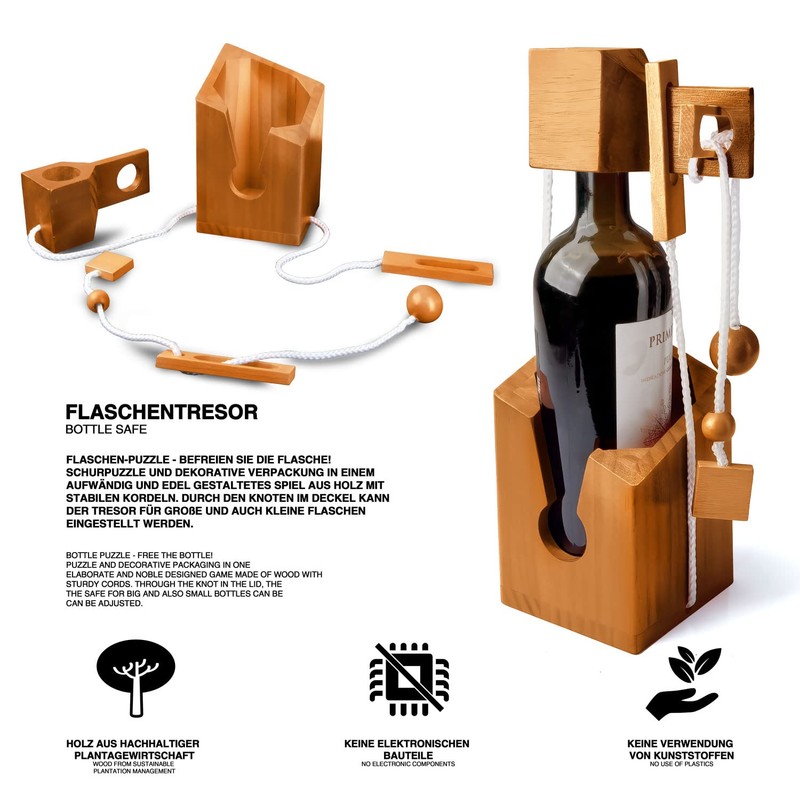 Goods & Gadgets Dont Break The Bottle Safe Wooden Puzzle