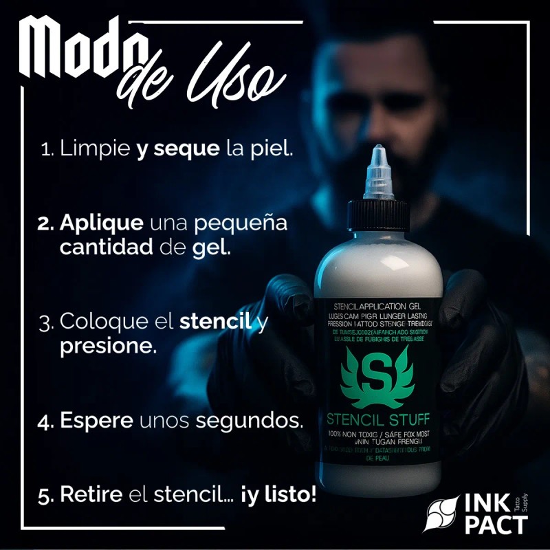 Stencil Stuff 8 Oz Gel Para Transferencia De Tatuajes