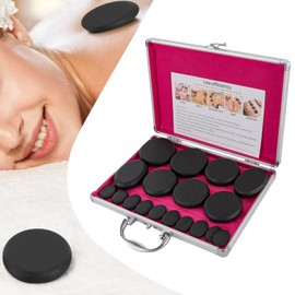 Kathring Massage Stone Warmer Set,16Pcs Hot Massage Stone,Volcanic Basalt Rock Spa Kit Hot Stones for Massage SPA Oiled Massager with Storage Box