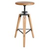 LOKKHAN Adjustable Height Swivel Bar Stool - Industrial Rustic Style,