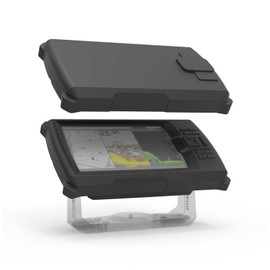 VOMENC Fish Finder Protective Silicone Skin Cover Compatible with Garmin Striker Vivid 7cv and Garmin Striker Vivid 7sv Sonar Transducer, Black Silicone Cover with Installation Case