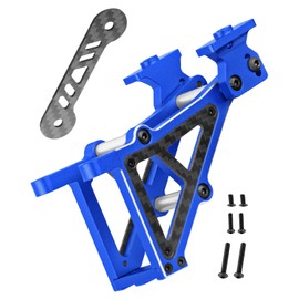 RCarmubWow RC Rear Wing Mount w/Washer Upgrades Part for 1/10 Jato 4X4 Brushless,Jato 4X4 VXL,Alloy Aluminium Wing Mount w/Carbon Fibre Washer,Replace #9046#9617,Navy Blue
