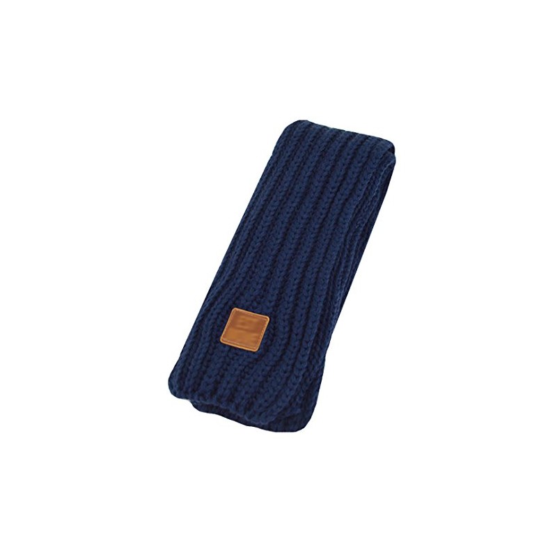 AiSi Kids Solid Color Soft Warm Knitted Scarf,Navy Blue