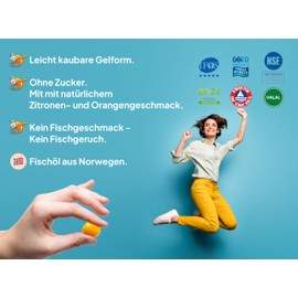 EasyFishoil Adult - Omega 3 kapseln hochdosiert (in Triglyceride -Form) Fischöl-Ergänzung mit DHA und EPA sowie zusätzlich Vitamin D -30 Tage. Ohne Zuckerzusatz, Konservierungsmittel oder Zusatzstoffe