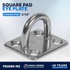 Five Oceans Heavy Duty 3/16" Stainless Steel Square Pad Eye,