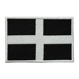 LUQI Cornwall County Flag Logo Iron On Sew On Embroidered Patch Badge Applique for Clothes Shirts Jeans etc, 9 X 6 CM
