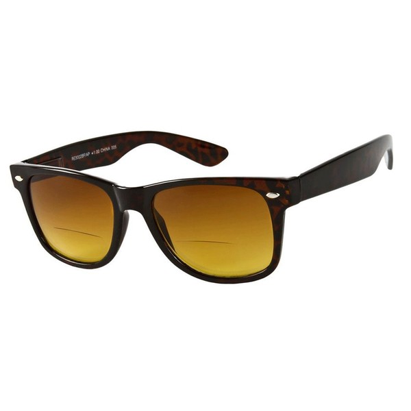 VeryHobby Bifocal Spring Temple Sun Reader Sunglasses (3.00, Tortoise Brown)