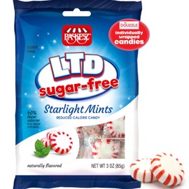 DOUzzle Sugar Free Starlight Mints Hard Candy, Naturally Flavored (Pack of 1) Individually Wrapped Candies - Healthy Low Calorie Snack, Gluten Free, Nut Free - Kosher Parve