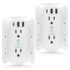 RENDIN Multicontacto, 2PCS Enchufe de Carga de Tres Lados,Regleta Multicontacto