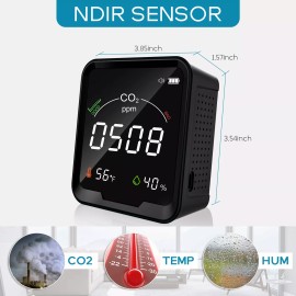 Simbow CO2 Monitor, Indoor Air Quality Monitor Test CO2, Temp & RH,CO2 Meter