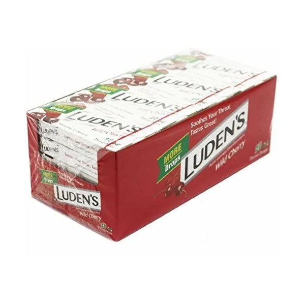 Luden's Wild Cherry Throat Drops 20 Count (Pack of 20)