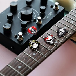 Juego de 24 púas de guitarra de 0,46 0,71 0,96 1,20 mm delgadas, medianas, pesadas con caja de estaño, paquete variado de púas de bajo, púa de guitarra para guitarra acústica, guitarra eléctrica, bajo