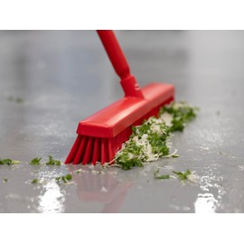 Vikan 31959 24" Heavy-Duty Push Broom, Soft/Stiff, Black