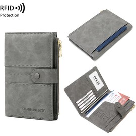 Cartera para Pasaporte RFID para Mujer,Funda Pasaporte de Viaje para Hombre,Portátil Soporte para Pasaporte y Vacuna,Caja Passporte con Cremallera Monedero