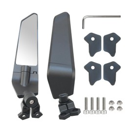 AFNCX Motorcycle Adjustable Aluminum Rearview Mirror Wind Wing Mirror Compatible with 2018-2022 KAWASAKI Ninja 400 650 ZX10R ZX6R ZX-636 Honda Suzuki