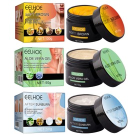 100g Tanning Accelerator and 50g Aloe Vera Gel and 50g After Sun Cream, EELHOE Soft Brown Tan Accelerator&sunburn Prevention Set