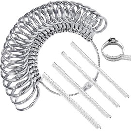 Metal Ring Sizer & Adjuster Sets: Smart Ring Size Measuring Tool with 4 Sizes Silicone Ring Size Adjuster for Loose Rings