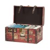 Household Essentials Medium Decorative Trunk, Coffee Shop Faux Decoupage, Antique